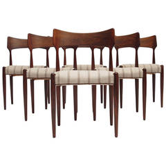Six Bernhart Pedersen Danish Rosewood Dining Chairs