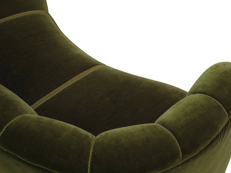 1940s Scandinavian Deco Green Mohair Sofa 1