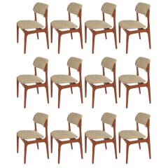 Set of 12 Erik Buch Dining Chairs