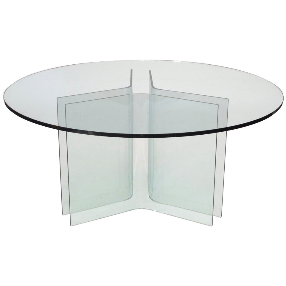 Italian Round Glass Dining Table