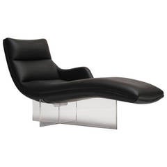 Vintage Vladimir Kagan Chaise Lounge on Lucite Base