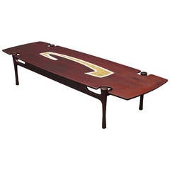 1950s Mosaic Rosewood Coffee Table by Eugenio Escudero