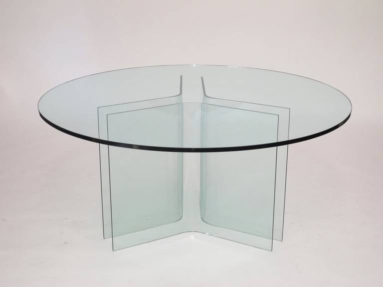 Italian Round Glass Dining Table