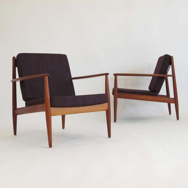 Wood Grete Jalk Danish Teak Lounge Chairs