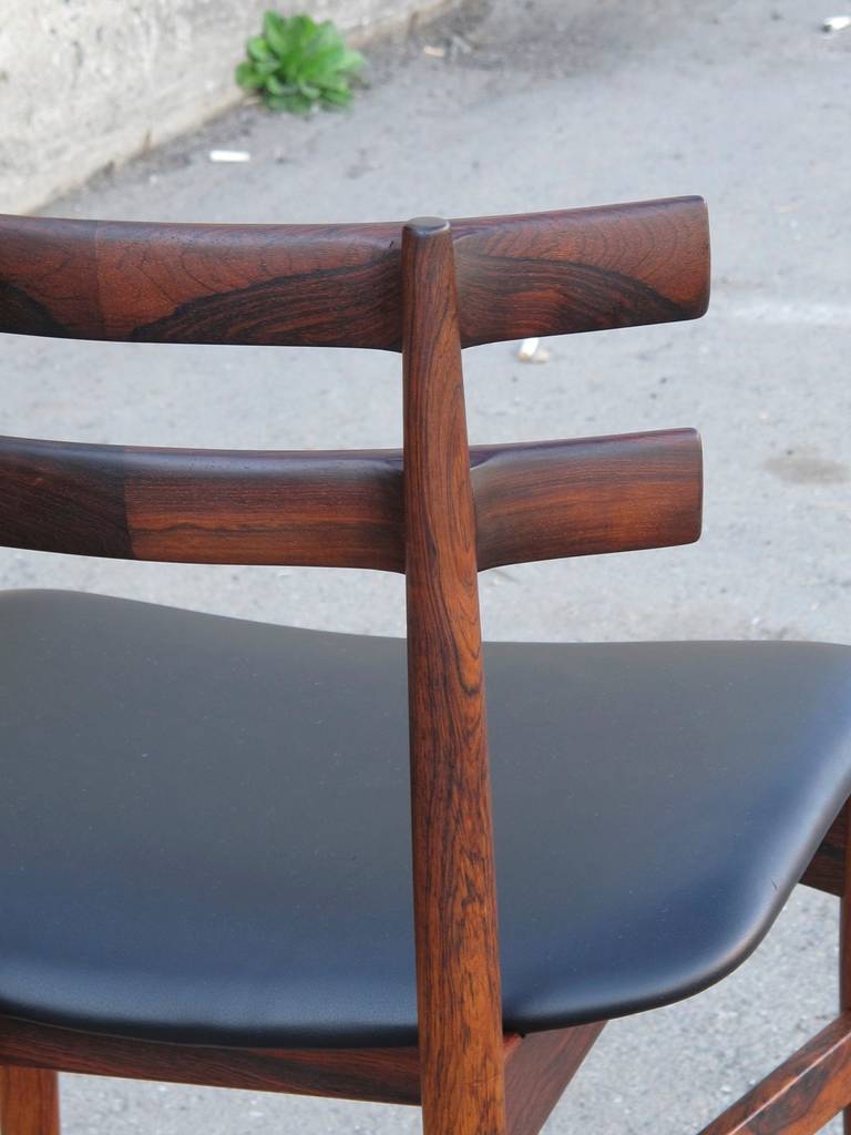Scandinavian Modern Poul Hundevad Rosewood Dining Chairs