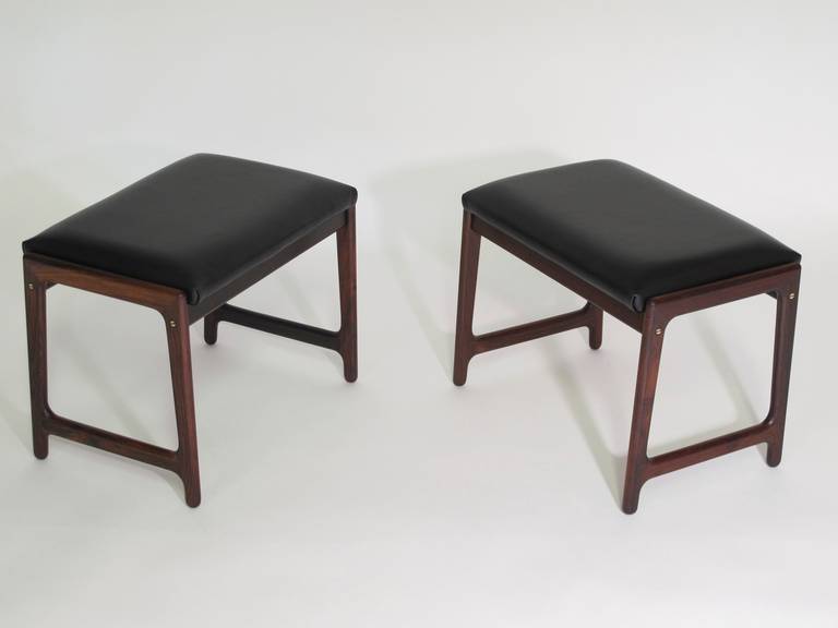 Danish Brazilian Rosewood Ottomans