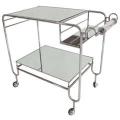 1970's Chrome and Lucite Bar Cart