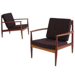 Grete Jalk Danish Teak Lounge Chairs