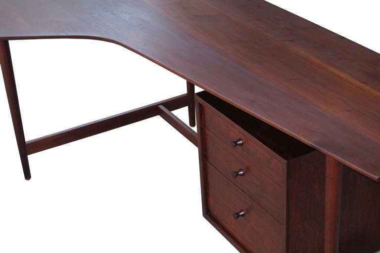 Mid-Century Modern Richard Artschwager Studio Walnut Desk For Sale