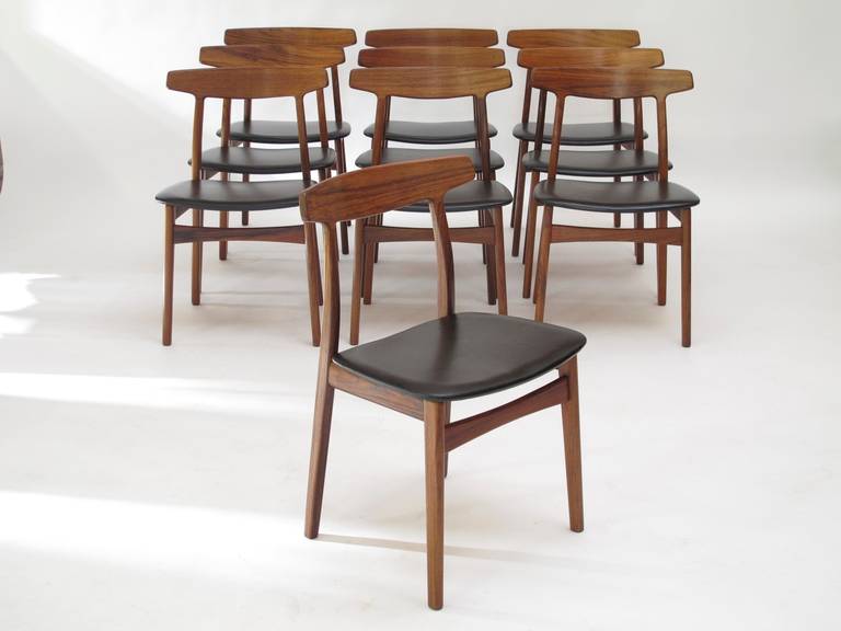Danish Henning Kjaernulf Rosewood Dining Chairs