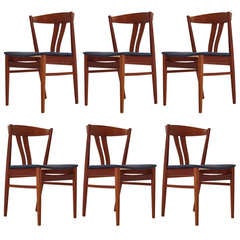 Danish Teak Curved Back Dining Chairs