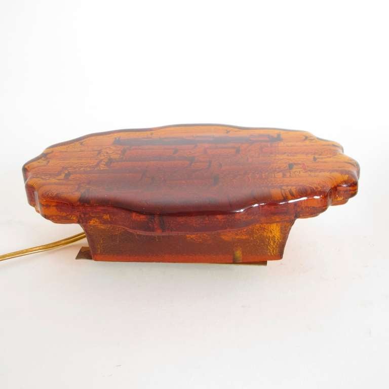 Danish Pair of Abstract Orange Glass Wall Sconces For Sale