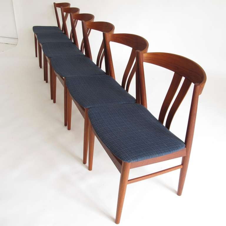 Danish Teak Curved Back Dining Chairs 3