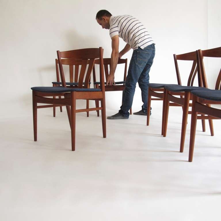 Danish Teak Curved Back Dining Chairs 2