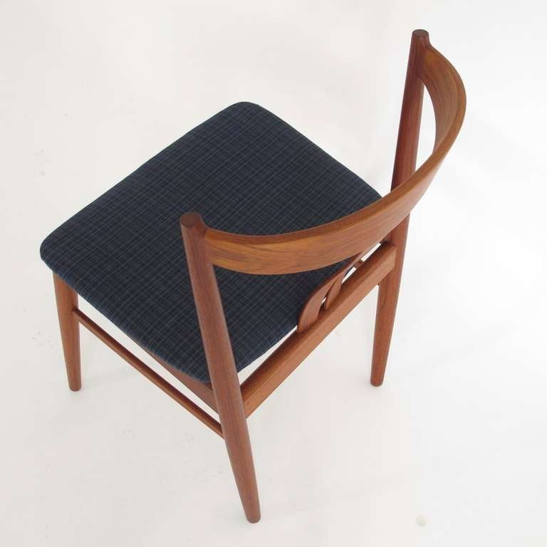 Wood Danish Teak Curved Back Dining Chairs