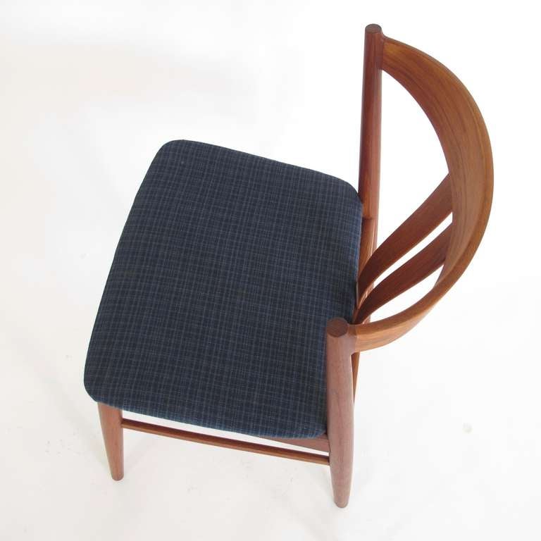 Danish Teak Curved Back Dining Chairs 1