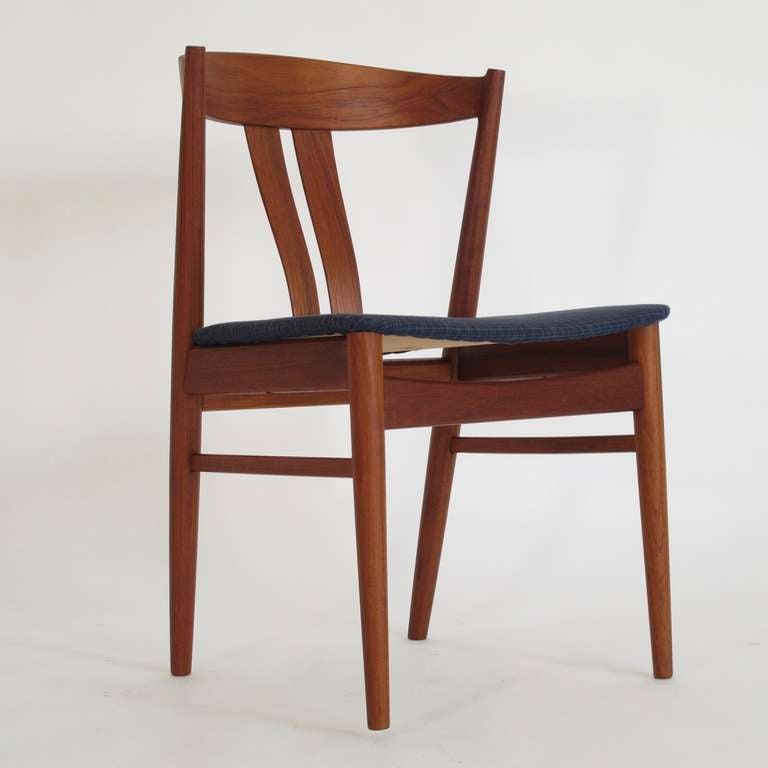 Scandinavian Modern Danish Teak Curved Back Dining Chairs