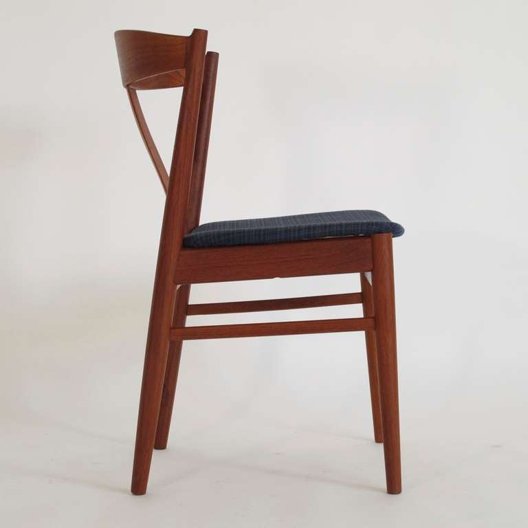 Danish Teak Curved Back Dining Chairs In Good Condition In Oakland, CA