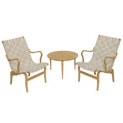 Bruno Mathsson Eva Chairs and Table