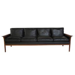 Dänisches Hans Olsen Rosenholz-Ledersofa