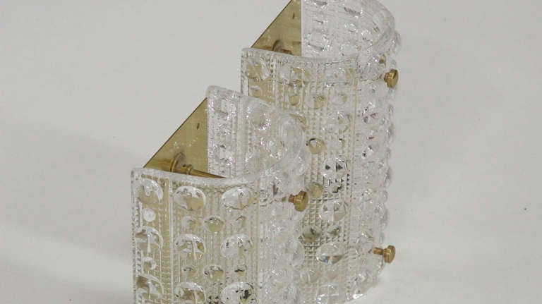 Orrefors Crystal Sconces by Carl Fagerlund In Excellent Condition In Oakland, CA