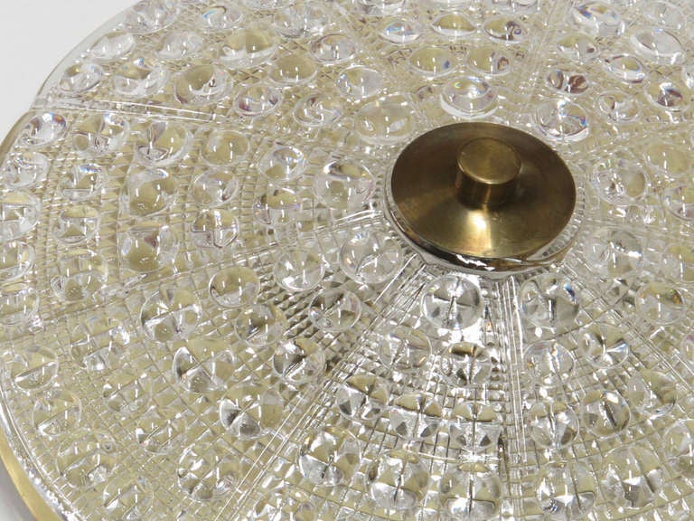 20th Century Orrefors of Sweden Crystal Flush Mount Ceiling Light