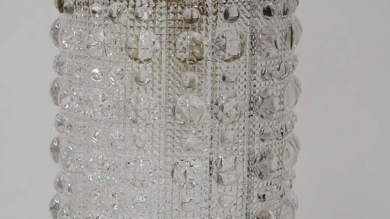 Scandinavian Modern Orrefors Crystal Cylinder Pendant