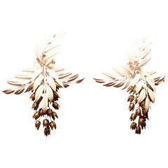 A Pair of French Palm Leaf -Motif  Wall Sconces