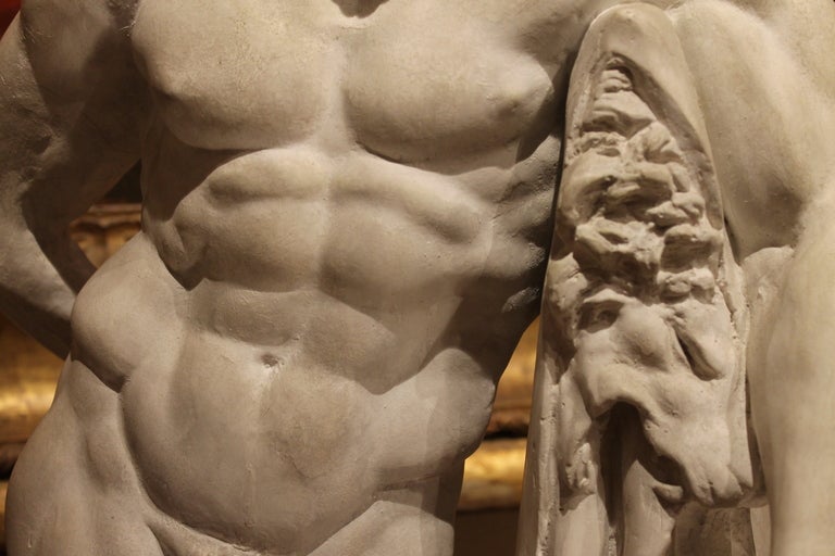 Florence 19th century
A remarkable plaster copy of the bronze sculpture made by Lisippo in the IV century. The statue, after its discovery in the XVI century become a paradigm of elegance and technique for several sculptors. Hercules, represented