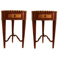 Two Tuscany Round Side Tables Antique Two Tuscany Round Side Tables