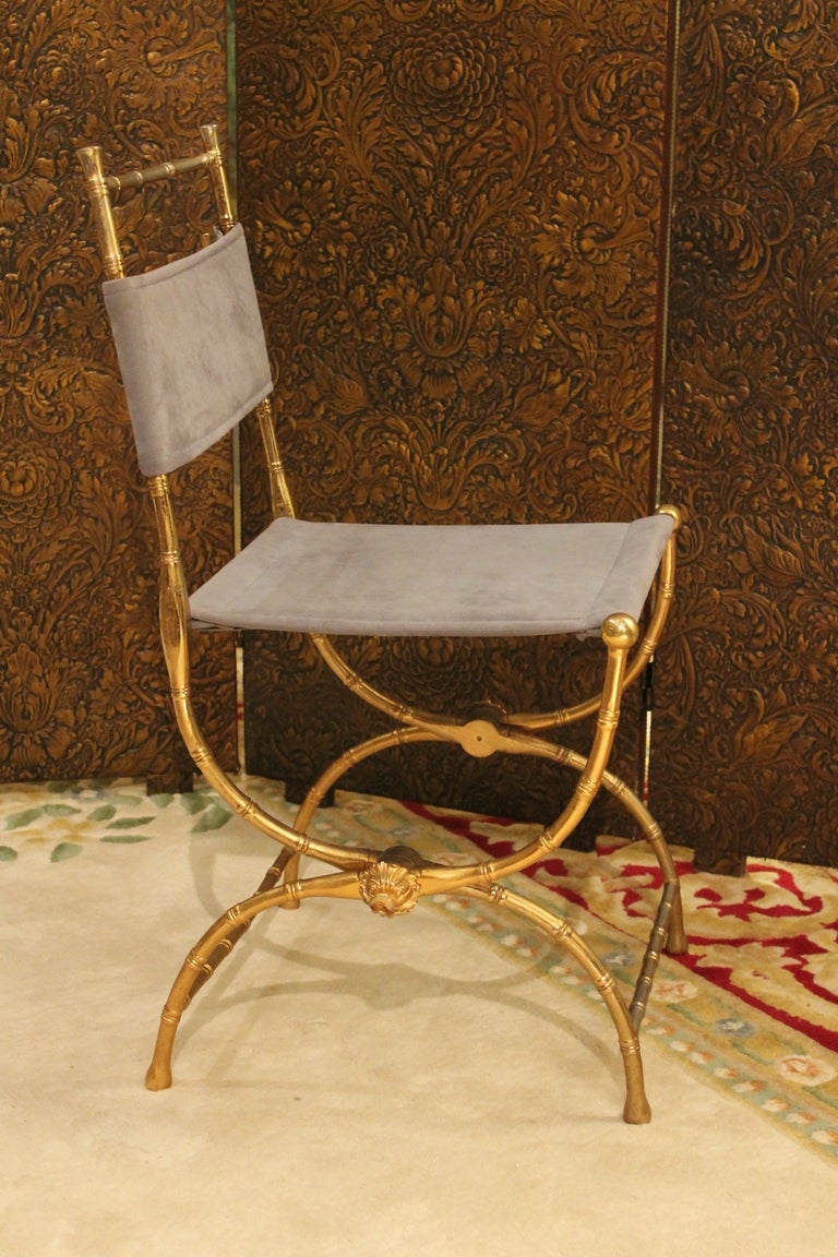 Other Set of Four Folding Faux Bamboo Chairs