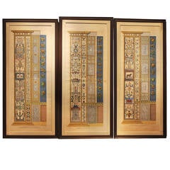 Set of Three Italian 18th Century Hand-Colored Engravings Feat Vatican Loggias 9