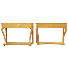 Vintage A Pair of Shabby Chic Console Tables
