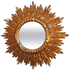 Italian 20th Century Giltwood Sunburst Mirror