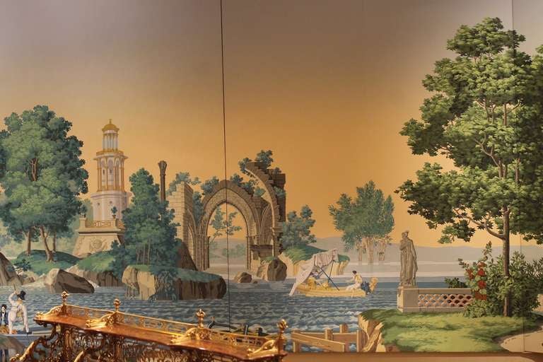 Un énorme fond d'écran panoramique de Zuber avec le jardin français 1