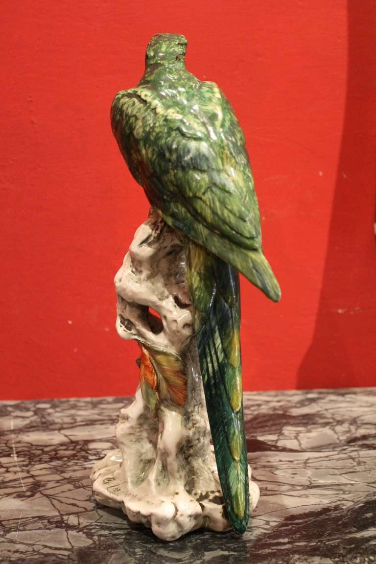 An Italian Porcelain Parrot Statue signed G. Cacciapuoti 3