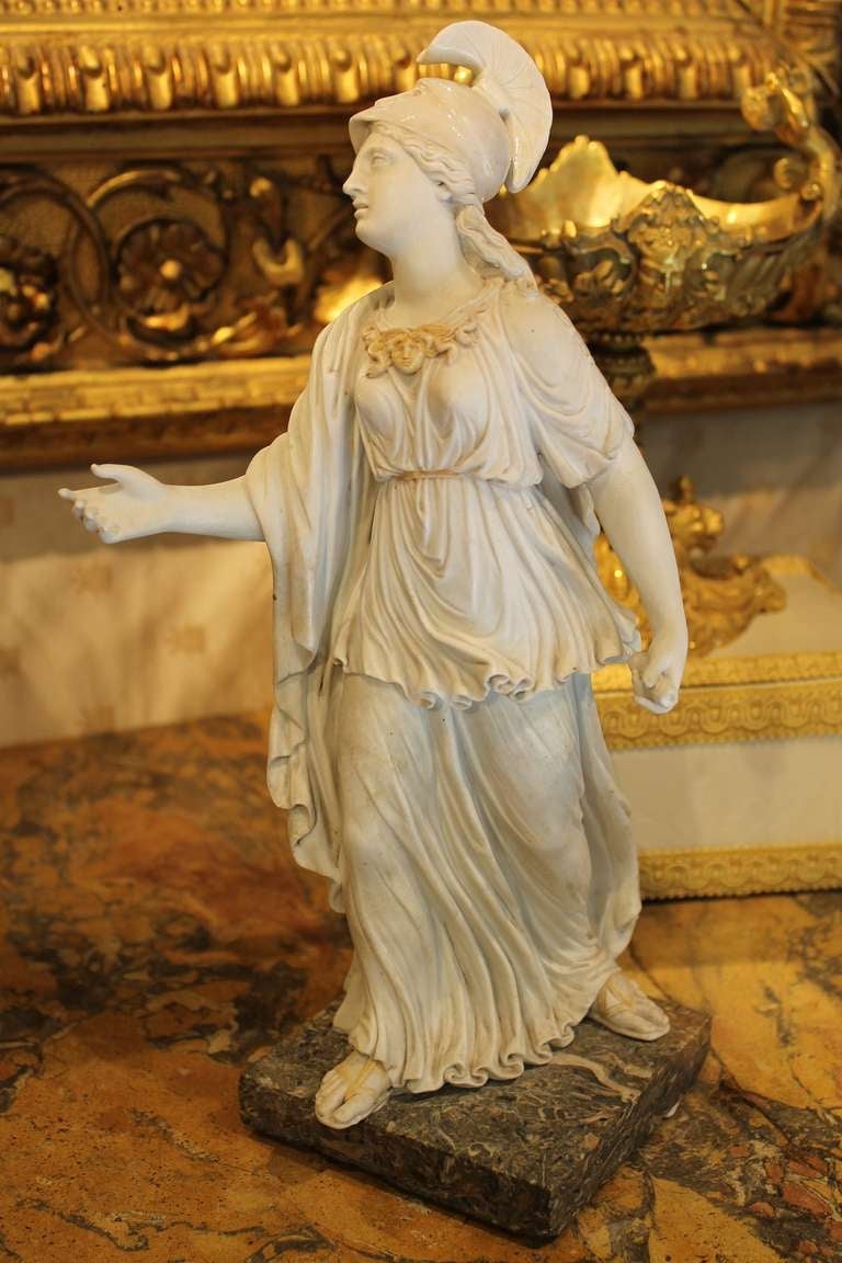 This italian late 18th Century white biscuit porcelain was created by Real Fabbrica Ferdinandea of Capodimonte, the Neapolitan ceramic and porcelain manufacture, one of the most important Italian ones.
This magnificent antique white and glazed