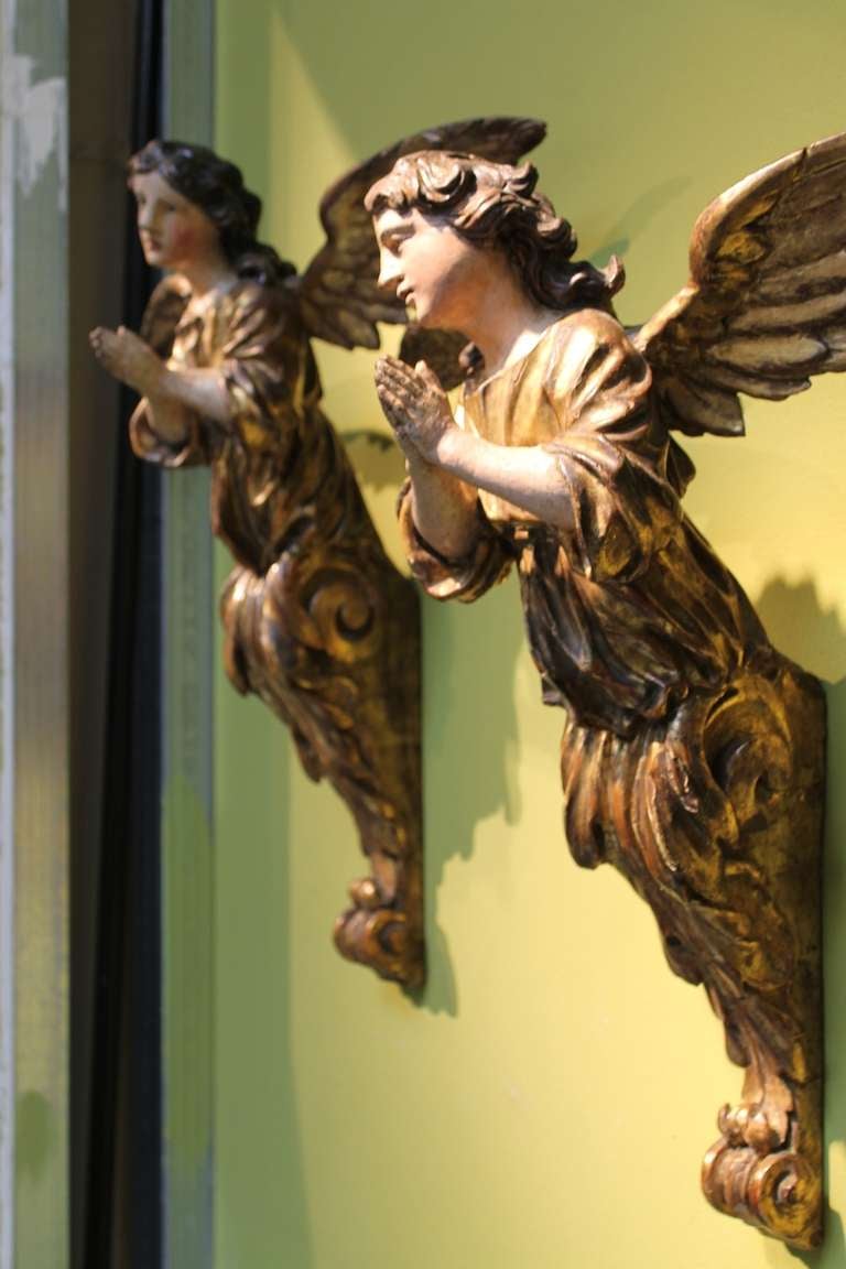 An Italian Wooden Pair Of Angels 3