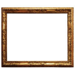 18th Century Venetian Hand Carved Gilt Wood Frame