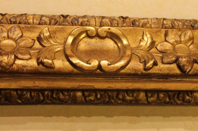 Rococo 18th Century Venetian Hand Carved Gilt Wood Frame