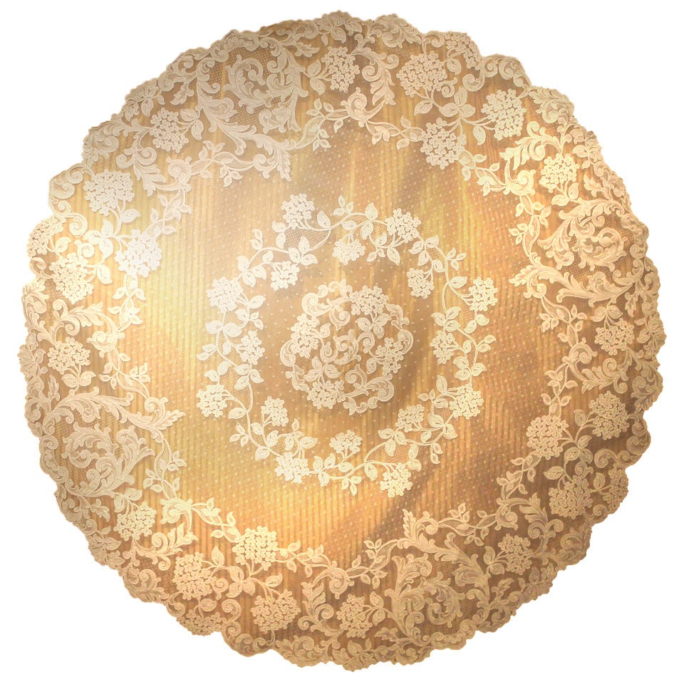 A set of Italian White Tulle Cutwork Tablecloth + 8 Napkins