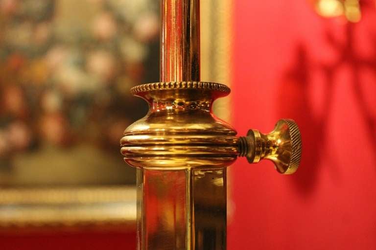 Silk Art Deco Brass Adjustable Table Lamp