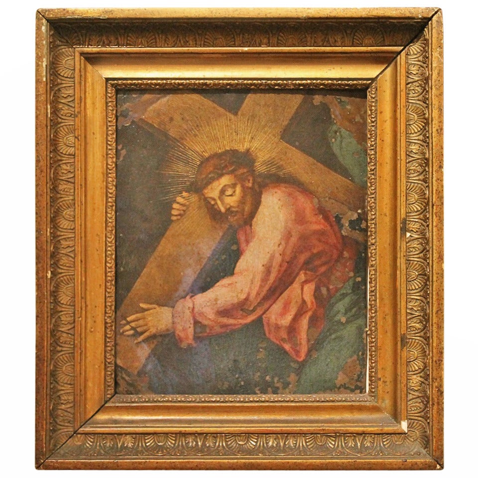 Ferraù Fenzoni School, 16th century Oil on Copper Christ Carring the Cross 