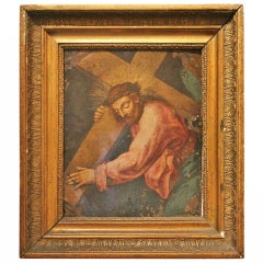Ferraù Fenzoni School, 16th century Oil on Copper Christ Carring the Cross