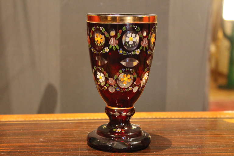 Four Fine Bohemian, Early 20th Century, Cut Crystal Glasses For Sale 1