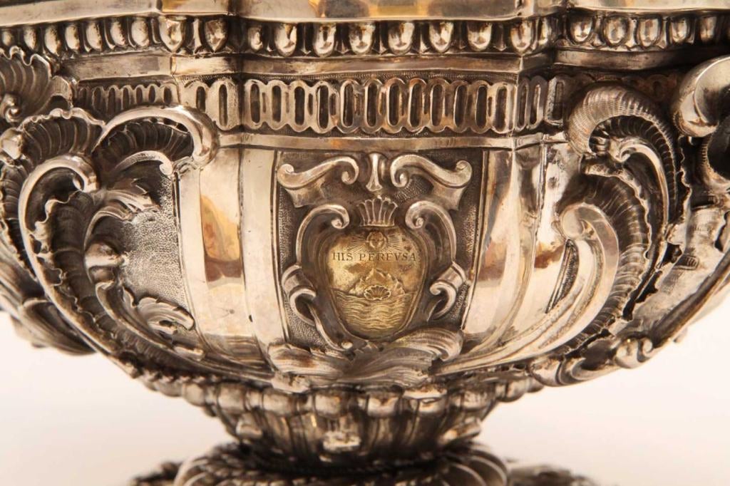 19th Century Italian Baroque Style Silver Centerpiece Bowl or Soup Tureen 8