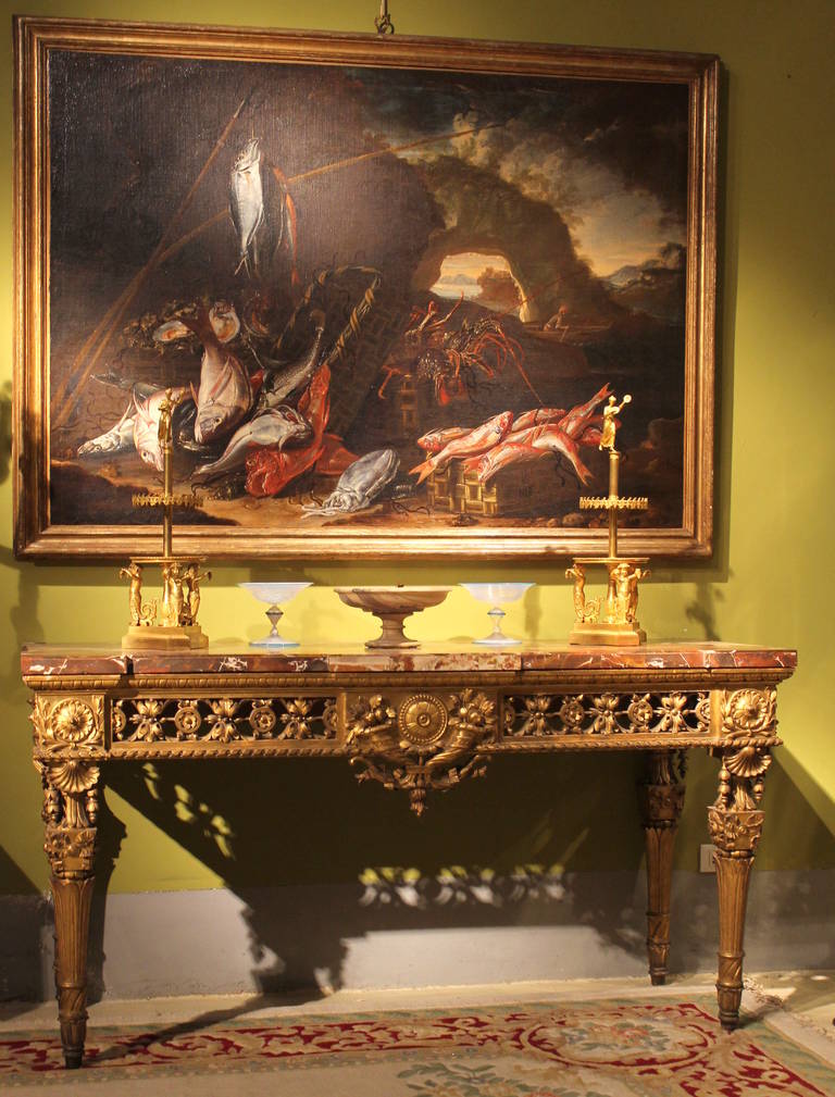 A Monumental Pair of Italian Consoles