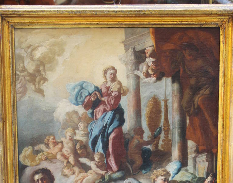 San Filippo Neri’s Rapture Painting by Francesco Solimena, Naples, 18th Century 3