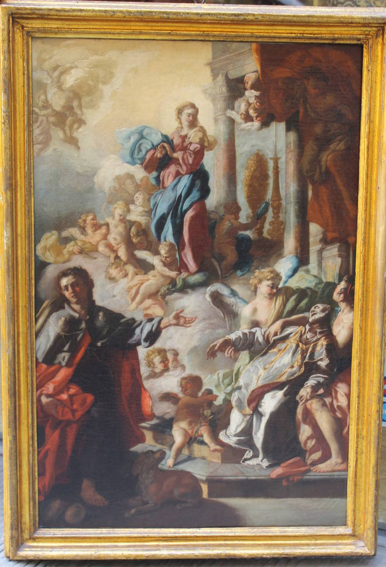 San Filippo Neri’s Rapture Painting by Francesco Solimena, Naples, 18th Century 4