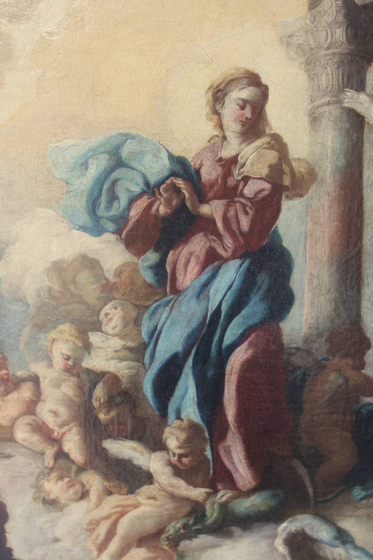 San Filippo Neri’s Rapture Painting by Francesco Solimena, Naples, 18th Century 2